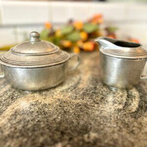 ARTE ITALICA / MARINONI ~ 95% Pewter ~ CREAMER / SUGAR BOWL **VINTAGE / RARE**